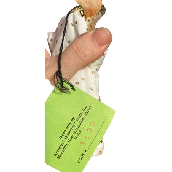 Annalee 7" Tree Top Angel in Gown with Gold Trim Doll 1987 ~ #713087 - Picture 6 of 8